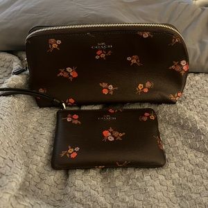 Coach makeup bag and wristlet